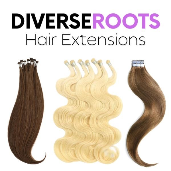 Diverse Roots hair extensions in brown and blonde